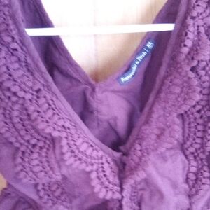 Abercrombie & Fitch Purple Crochet Detail Women's Top